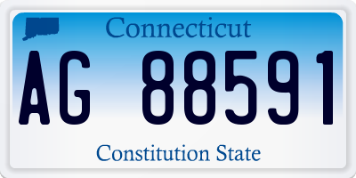 CT license plate AG88591