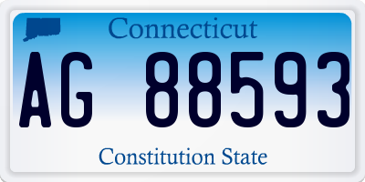 CT license plate AG88593