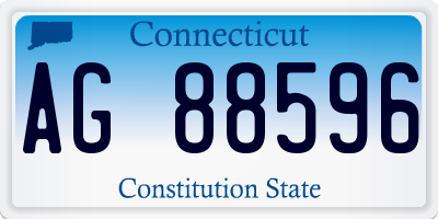 CT license plate AG88596