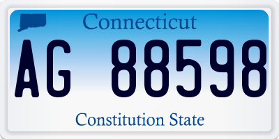 CT license plate AG88598