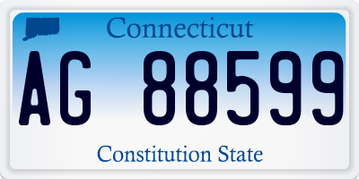 CT license plate AG88599
