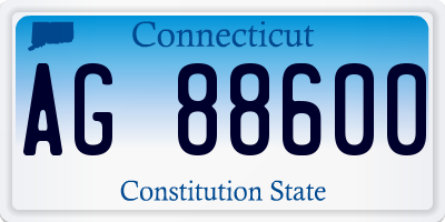 CT license plate AG88600