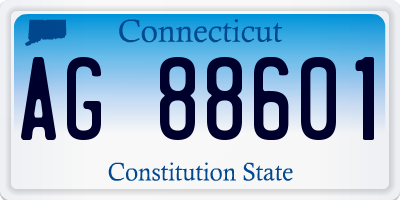 CT license plate AG88601