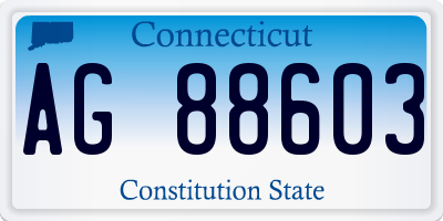 CT license plate AG88603
