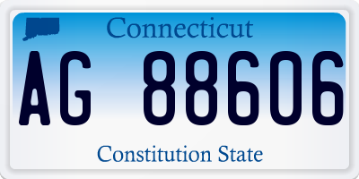 CT license plate AG88606
