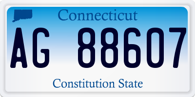 CT license plate AG88607