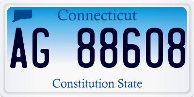 CT license plate AG88608