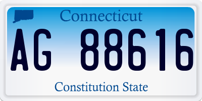 CT license plate AG88616
