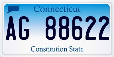 CT license plate AG88622