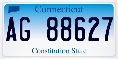 CT license plate AG88627