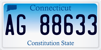 CT license plate AG88633