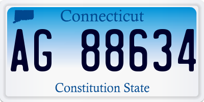 CT license plate AG88634