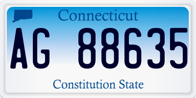 CT license plate AG88635