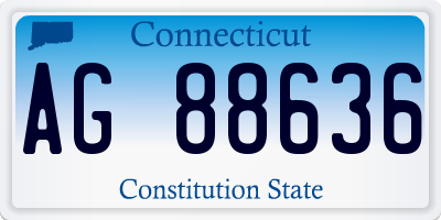 CT license plate AG88636