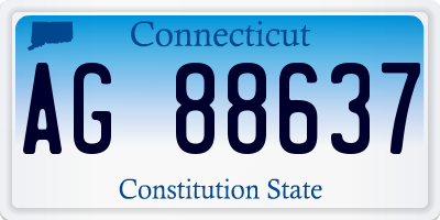 CT license plate AG88637