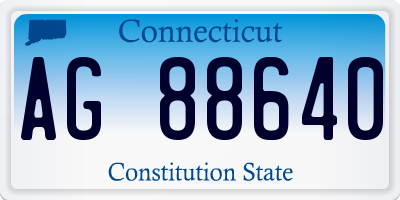 CT license plate AG88640
