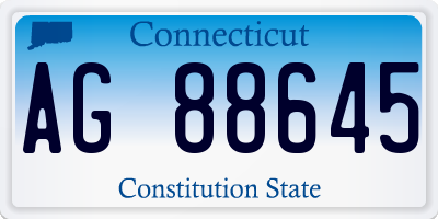 CT license plate AG88645