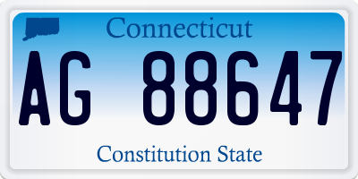CT license plate AG88647