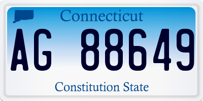CT license plate AG88649