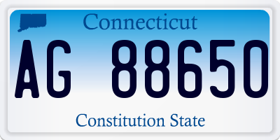CT license plate AG88650
