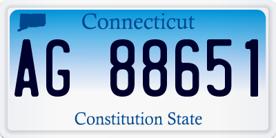 CT license plate AG88651