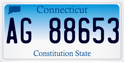 CT license plate AG88653