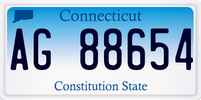 CT license plate AG88654