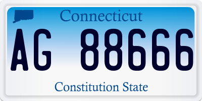 CT license plate AG88666