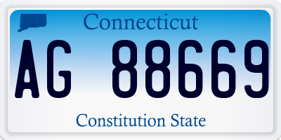 CT license plate AG88669