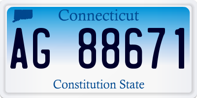 CT license plate AG88671