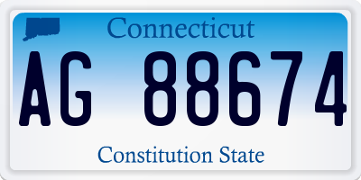 CT license plate AG88674