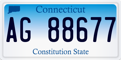 CT license plate AG88677