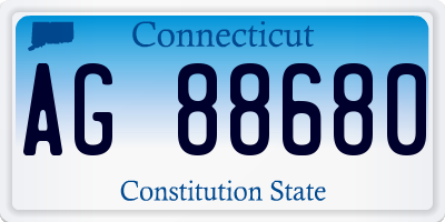 CT license plate AG88680