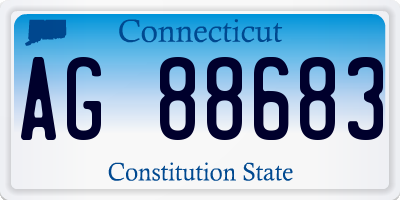 CT license plate AG88683