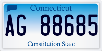 CT license plate AG88685