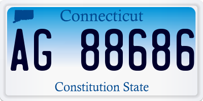 CT license plate AG88686