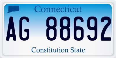 CT license plate AG88692