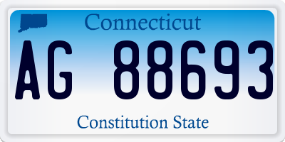 CT license plate AG88693
