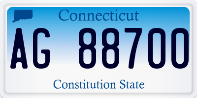CT license plate AG88700
