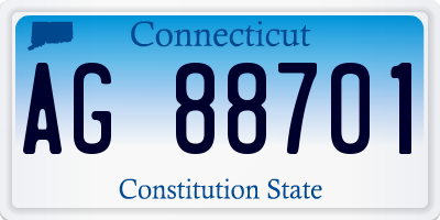 CT license plate AG88701