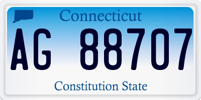 CT license plate AG88707