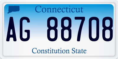 CT license plate AG88708