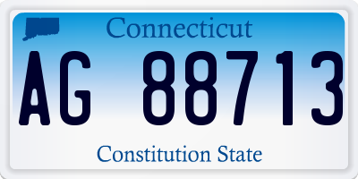 CT license plate AG88713