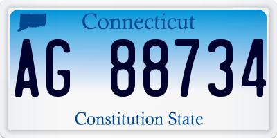 CT license plate AG88734