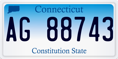 CT license plate AG88743
