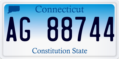 CT license plate AG88744