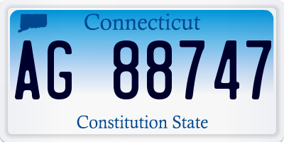 CT license plate AG88747