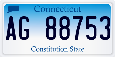 CT license plate AG88753
