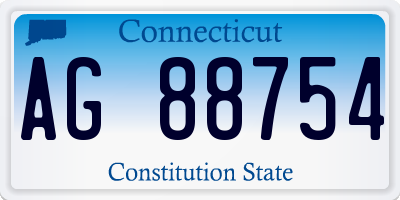 CT license plate AG88754