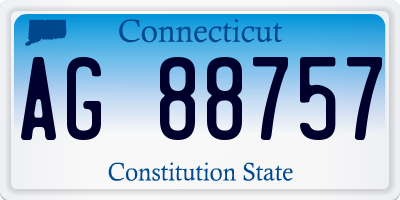 CT license plate AG88757